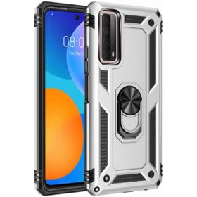 Kilifplus Huawei P Smart 2021 Zırhlı Standlı Mıknatıslı Tank Kapak Gri Telefon Kılıfı