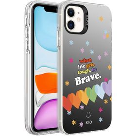 Kilifplus iPhone 11 Desenli Zore Silver Sert Kapak Çiçek Kılıf