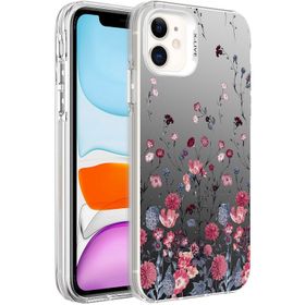 Kilifplus iPhone 11 Desenli Zore Silver Sert Kapak Çiçek Kılıf