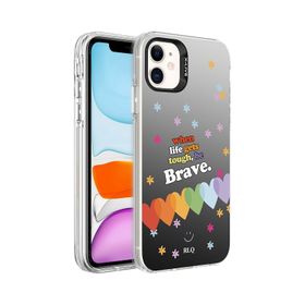 Kilifplus iPhone 11 Desenli Zore Silver Sert Kapak Çiçek Kılıf