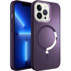 Kilifplus iPhone 12 Pro (6.1) Magsafe Wireless Şarj Özellikli Stil Kapak Koyu Mor Kılıf