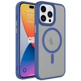 Kilifplus iPhone 15 (6.1) Mat Arka Yüzey Wireless Şarj Özellikli Zore Flet Magsafe Kapak Mavi Kılıf