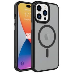 Kilifplus iPhone 15 Pro Max (6.7) Mat Arka Yüzey Wireless Şarj Özellikli Zore Flet Magsafe Kapak Siyah Kılıf
