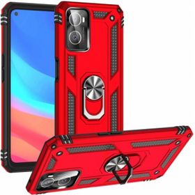 Kilifplus Oppo A96 4G Zırhlı Standlı Mıknatıslı Tank Kapak Kırmızı Kılıf