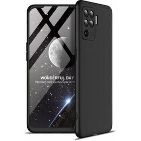 Kilifplus Oppo Reno 5 Lite 3 Parçalı 360 Tam Korumalı Rubber AYS Kapak Siyah Kılıf