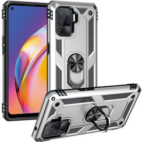 Kilifplus Oppo Reno 5 Lite Zırhlı Standlı Mıknatıslı Tank Kapak Gri Kılıf
