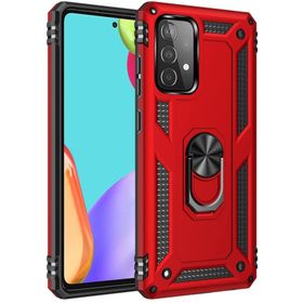 Kilifplus Samsung Galaxy A72 Zırhlı Standlı Mıknatıslı Tank Kapak Kırmızı Kılıf
