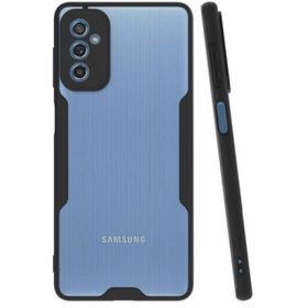 Kilifplus Samsung Galaxy M52 Kamera Lens Korumalı Arkası Şeffaf Silikon Kapak Siyah Kılıf