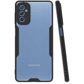Kilifplus Samsung Galaxy M52 Kamera Lens Korumalı Arkası Şeffaf Silikon Kapak Siyah Kılıf