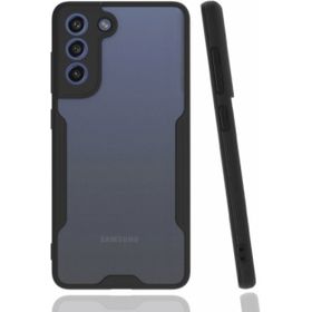 Kilifplus Samsung Galaxy S21 FE Kamera Lens Korumalı Arkası Şeffaf Silikon Kapak Siyah Kılıf