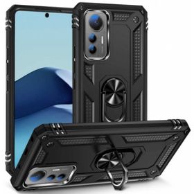 Kilifplus Xiaomi Mi 12 Lite Siyah Zırhlı Standlı Mıknatıslı Tank Kapak Kılıf