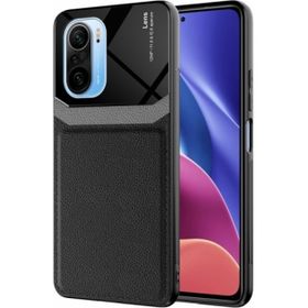 Kilifplus Xiaomi Poco F3 Deri Görünümlü Emiks Kapak Siyah Kılıf