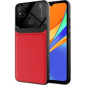 Kilifplus Xiaomi Redmi 9C Deri Görünümlü Emiks Kapak Kırmızı Kılıf