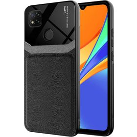 Kilifplus Xiaomi Redmi 9C Deri Görünümlü Emiks Kapak Siyah Kılıf