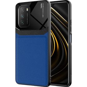 Kilifplus Xiaomi Redmi 9T Deri Görünümlü Emiks Kapak Mavi Kılıf