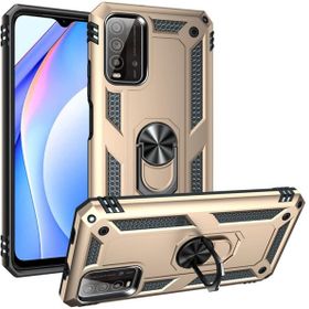 Kilifplus Xiaomi Redmi 9T Zırhlı Standlı Mıknatıslı Tank Gold Kapak Kılıf