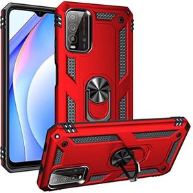 Kilifplus Xiaomi Redmi 9T Zırhlı Standlı Mıknatıslı Tank Kırmızı Kapak Kılıf
