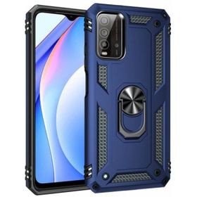 Kilifplus Xiaomi Redmi 9T Zırhlı Standlı Mıknatıslı Tank Lacivert Kapak Kılıf
