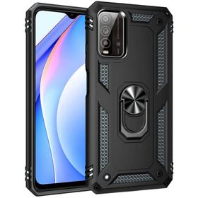 Kilifplus Xiaomi Redmi 9T Zırhlı Standlı Mıknatıslı Tank Siyah Kapak Kılıf