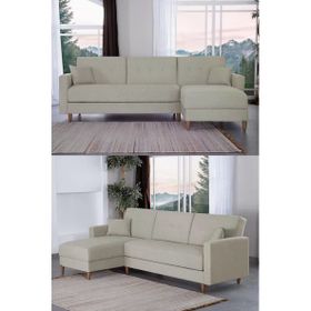 Kilim Mobilya Scandi Krem Uzanmalı Yataklı Köşe Takımı