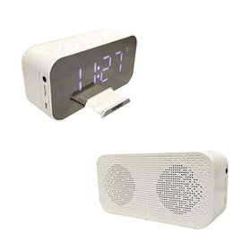 Kimiso K-10 Bt/sd/aux/fm Beyaz Şarjlı Ekranlı Masa Saati Müzik Kutusu