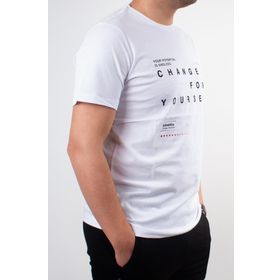 Kinetix SN-995 Brain Beyaz Günlük Bisiklet Yaka Erkek T-shirt