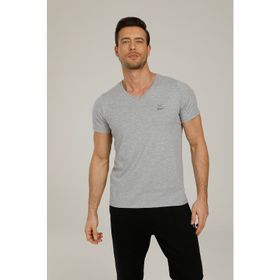 Kinetix SN221 Basic V Neck Gri Erkek Kısa Kol T-Shirt