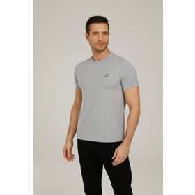 Kinetix SN234 Basic Raw Edge Gri Erkek Kısa Kol T-shirt