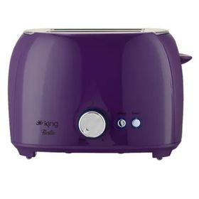 King K-2178 Fiesta 800 W 2 Dilim Hazneli Ekmek Kızartma Makinesi Mor