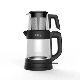 King KCM330 Tea Pro Siyah Cam Çay Makinesi