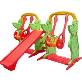 King Kids B Yeşil Kaydıraklı 2 Salıncaklı Oyun Seti