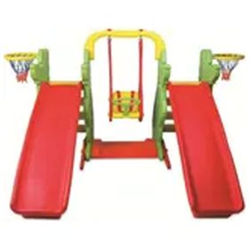 King Kids C Yeşil 2 Kaydıraklı Salıncak Oyun Seti