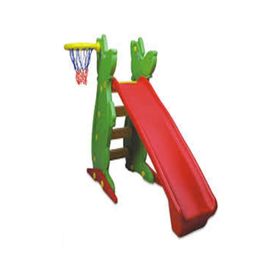 King Kids Plastik Kaydıraklı Potalı Salıncak Çocuk Oyun Malzemeleri Teddy Kırmızı Mavi Kaykay