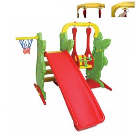 King Kids Set A Yeşil Kaydıraklı Salıncak