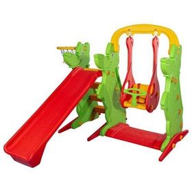 King Kids Set A Yeşil Kaydıraklı Salıncak