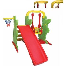 King Kids Set A Yeşil Kaydıraklı Salıncak