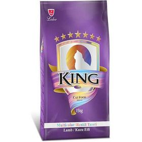 King Multicolor Renkli Taneli Kuzu Etli 15 KG Kuru Kedi Maması