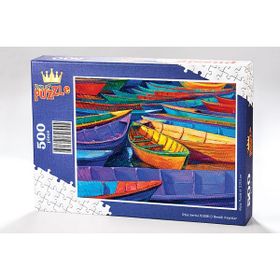 King Of Puzzle 500 Parça Ob08d Renkli Kayıklar Ahşap Puzzle