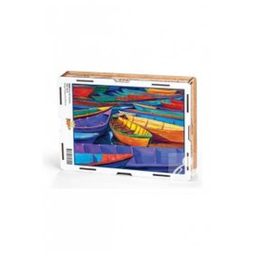 King Of Puzzle 500 Parça Ob08d Renkli Kayıklar Ahşap Puzzle