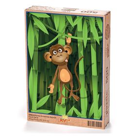 King Of Puzzle Bambu Ormanında Maymun 500 Parça Puzzle