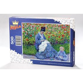 King Of Puzzle Bayan Monet ve Bir Çocuk Claude Monet 500 Parça Puzzle