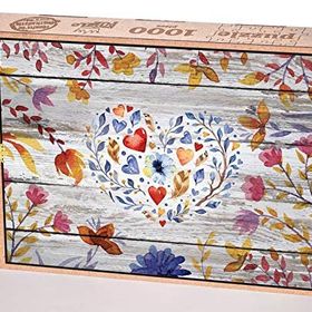 King Of Puzzle Çiçekli Kalp 1000 Parça Puzzle
