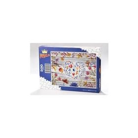 King Of Puzzle Çiçekli Kalp 500 Parça Puzzle
