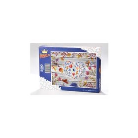 King Of Puzzle Çiçekli Kalp 500 Parça Puzzle