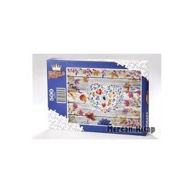 King Of Puzzle Çiçekli Kalp 500 Parça Puzzle