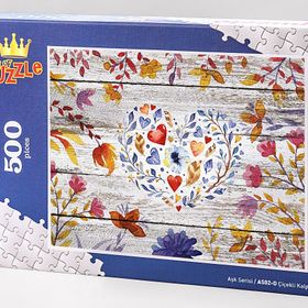 King Of Puzzle Çiçekli Kalp 500 Parça Puzzle