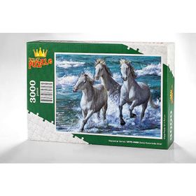 King Of Puzzle Deniz Kenarında Atlar 3000 Parça Puzzle