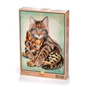 King Of Puzzle Kedi ve Kaplan Yavrusu 1000 Parça Puzzle