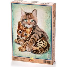 King Of Puzzle Kedi ve Kaplan Yavrusu 500 Parça Puzzle