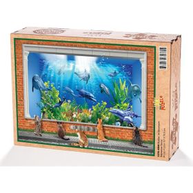 King Of Puzzle Kediler ve Akvaryum 3000 Parça Puzzle